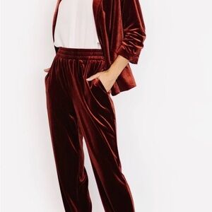 Baltic Born Rich Burgundy Velvet Joggers